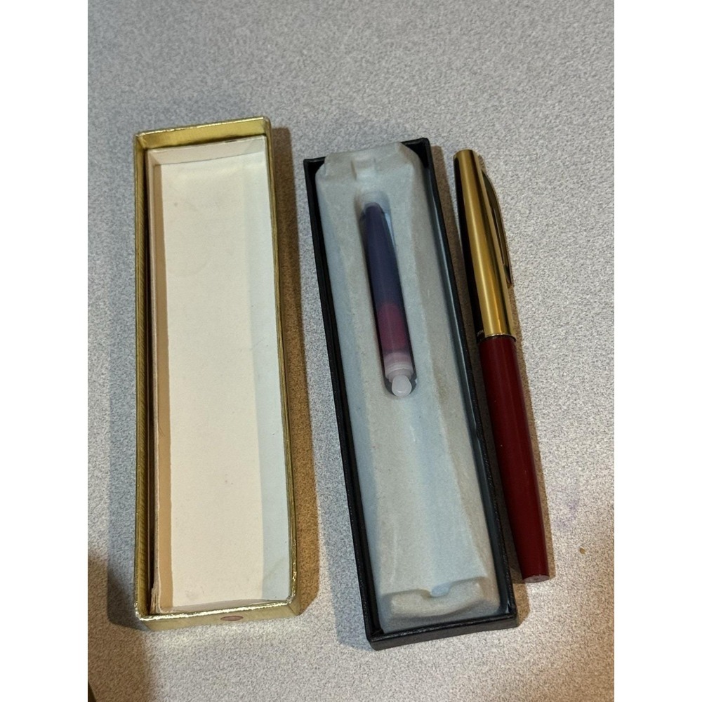 Pentel DS-3 Sign Pen Deluxe Red Gold Soft Vintage Out of Print Rare Discontinued - Picture 3 of 11